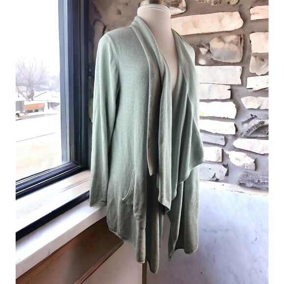 Barefoot Dreams Sweaters - Barefoot Dreams CozyChic Ultra Lite Hi Lo Cardi Seafoam Green Plus Size 2X